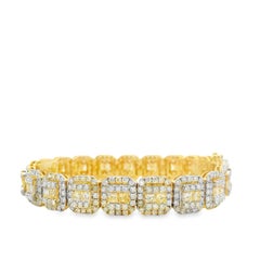14k Yellow Gold 14.58ctw Princess Cut and Round Brilliant Diamond Cluster