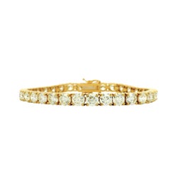 Bracciale tennis in oro giallo 18 carati con diamanti naturali taglio brillante rotondo per un totale di 16,72 carati