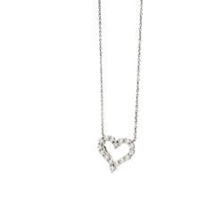 Tiffany & Co. Platinum 0.54ctw Round Brilliant Diamond Open Heart Pendant
