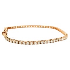 14k Rose Gold 3.32ctw Round Brilliant Diamond Tennis Bracelet