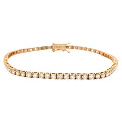 Tennisarmband aus 14-karätigem Roségold mit runden Brillanten (insgesamt 3,32 Karat)