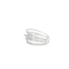 Gabriel & Co. 14k White Gold 1.00ctw Diamond Criss Cross Layered Ring