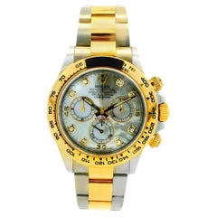 Rolex 116503 Daytona 40 mm, zweifarbig, 18-Karat-Gold, Zifferblatt aus Perlmutt mit Diamanten