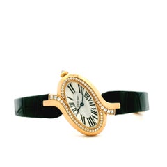 Cartier Délices 18k Rose Gold 30mm Diamond Bezel Watch