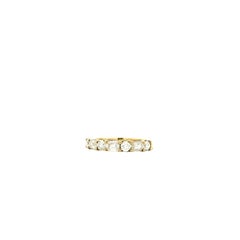 14k Yellow Gold 0.80ct Emerald Cut and 0.50ctw Round Brilliant Diamond Halfway