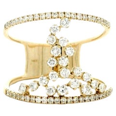 14k Yellow Gold 0.64ctw Pavé Diamond Openwork Cocktail Ring