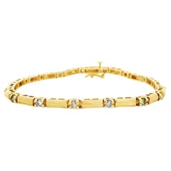 14k Yellow Gold 1.70ctw Round Brilliant Natural Diamond Tennis Bracelet