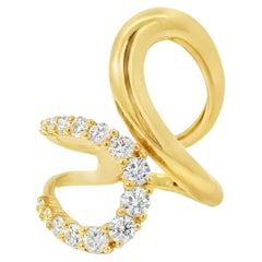 14k Yellow Gold 0.80ctw Round Brilliant Diamond Double Crossover Ring