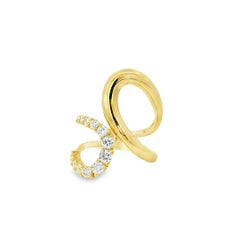 14k Yellow Gold 0.80ctw Round Brilliant Diamond Double Crossover Ring