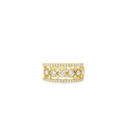 Gabriel and Co. 14k Yellow Gold Three Row 1.12ctw Diamond Wide Band Ring