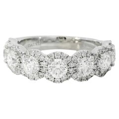 Henri Daussi 18k White Gold 1.15ctw Wedding Band Ring