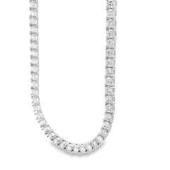 14k White Gold 14.05ctw Round Brilliant Diamond Tennis Necklace 16"-18"