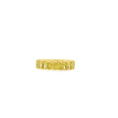 18k Yellow Gold 5.71ctw Radiant Cut Diamond Eternity Band Ring