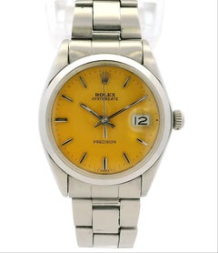 Rolex 6694 Oysterdate – Uhr aus Edelstahl mit gelbem Zifferblatt
