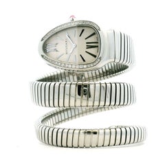 Bvlgari 101910 Serpenti Tubogas 35mm Diamond Bezel Stainless Steel Watch