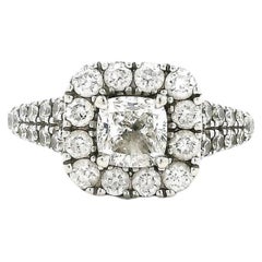 Neil Lane 14k White Gold 0.75ct Cushion Diamond Halo Engagement Ring