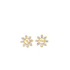 14k Yellow Gold Diamond Cluster Earring Jackets