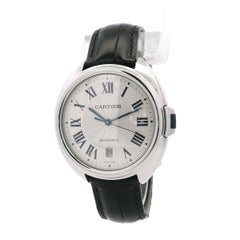Cartier WSCL0018 Cle De 40mm Silver Roman Dial Watch