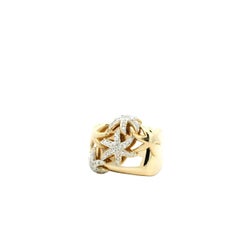14k Yellow Gold 0.75ctw Round Diamond Starfish Cocktail Ring