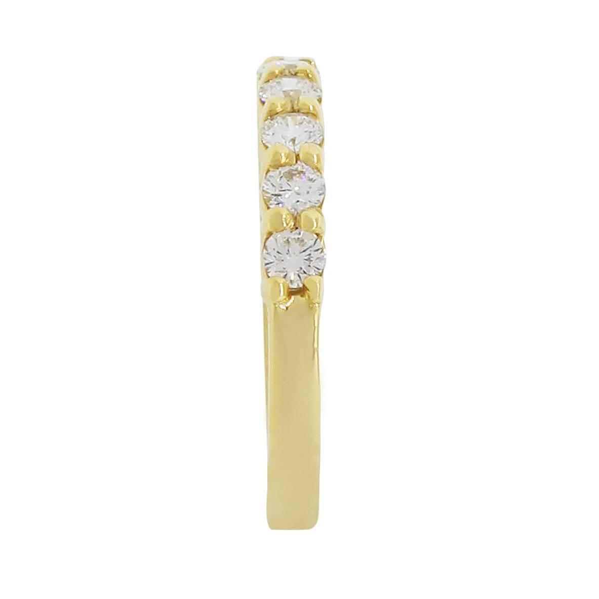 Material: 14k yellow gold
Diamond Details: Approximately 1.23ctw of round brilliant diamonds. Diamonds are H/J in color and SI in clarity
Ring Size: 6
Ring Measurements: 0.78″ x 0.15″ x 0.75″
Total Weight: 3.1g (2.0dwt)
SKU: A30311474