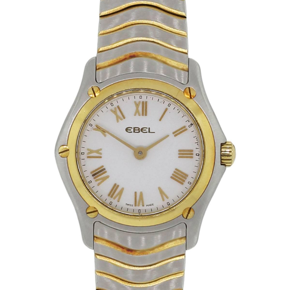 Ebel Yellow Gold Stainless Steel Classic Wave Quartz Wristwatch