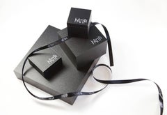 9 Karat Rose Gold and Black Quartz Polygon Stud Earrings by Kattry