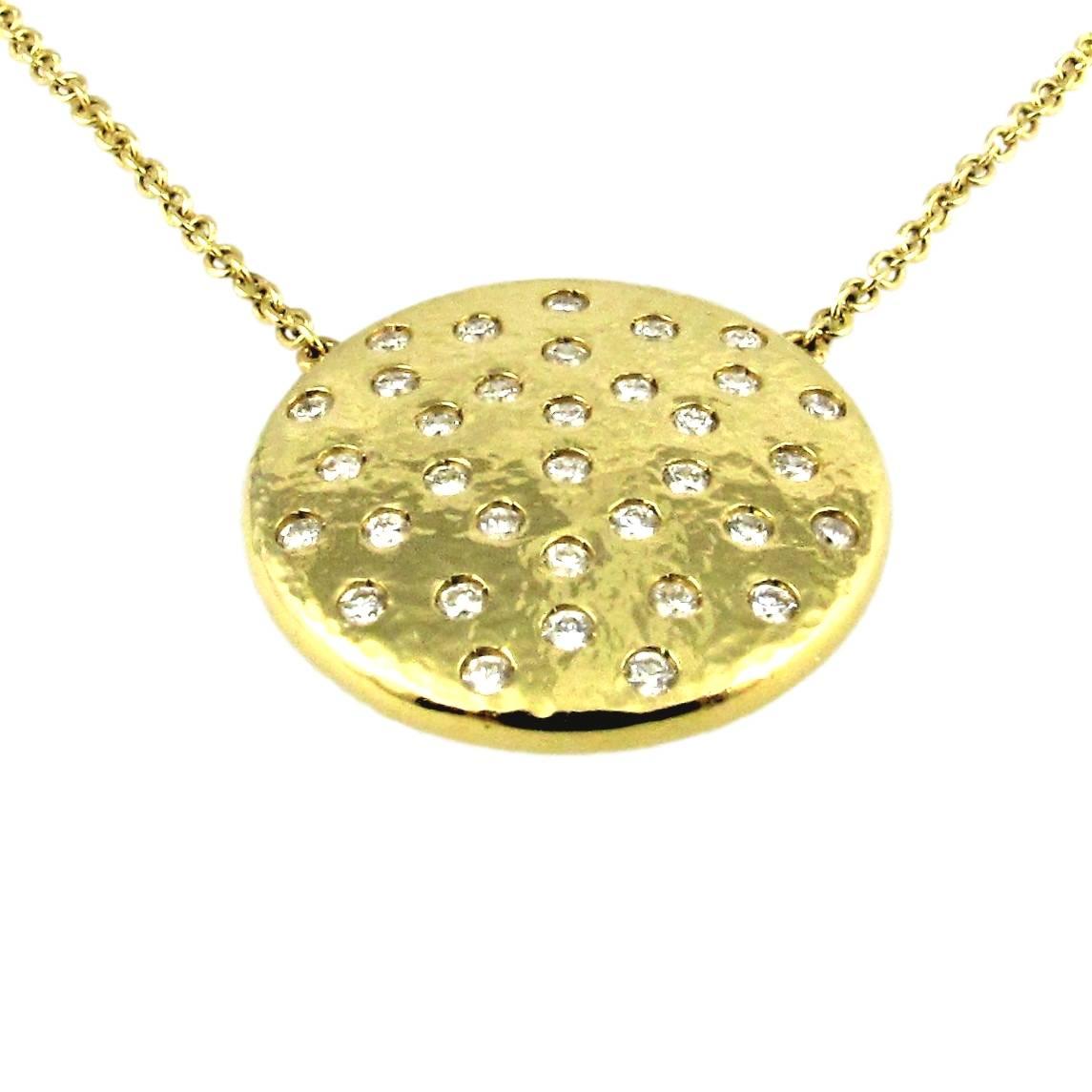 'Les Lumineuses': PLANET LOVE Diamond Yellow Gold  Pendant Necklace  