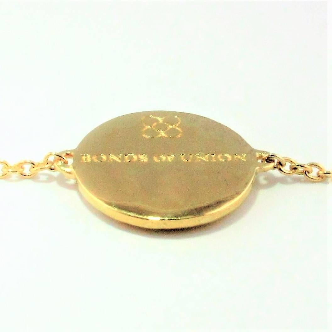 Women's or Men's Performance Art : DIAMONDS IN LOVE on PLANET LOVE Yellow Gold Plated  Bracelet  For Sale