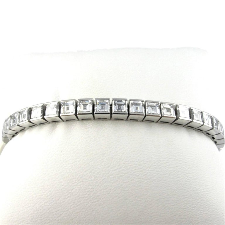 Cartier High Jewelry Diamond 'Riviere' Platinum Tennis Line Bracelet