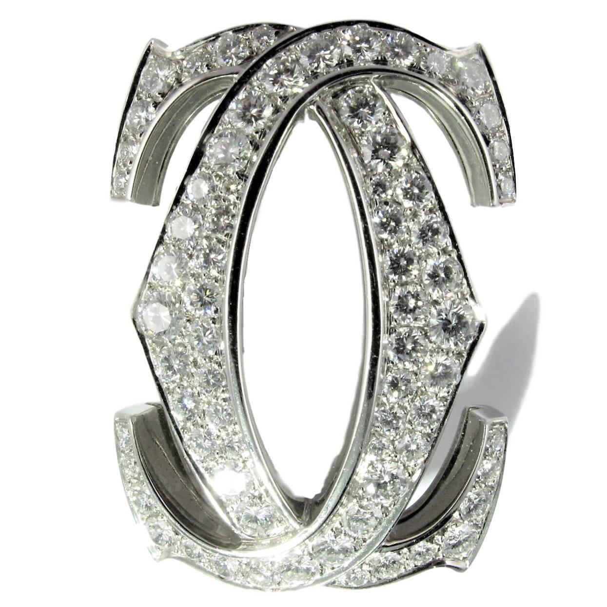 Diamond Cartier 'C de Cartier' white gold  Brooch