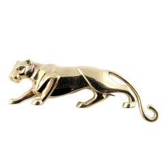 Cartier 'Panthere de Cartier' Panther Yellow Gold Brooch. Cartier Box.