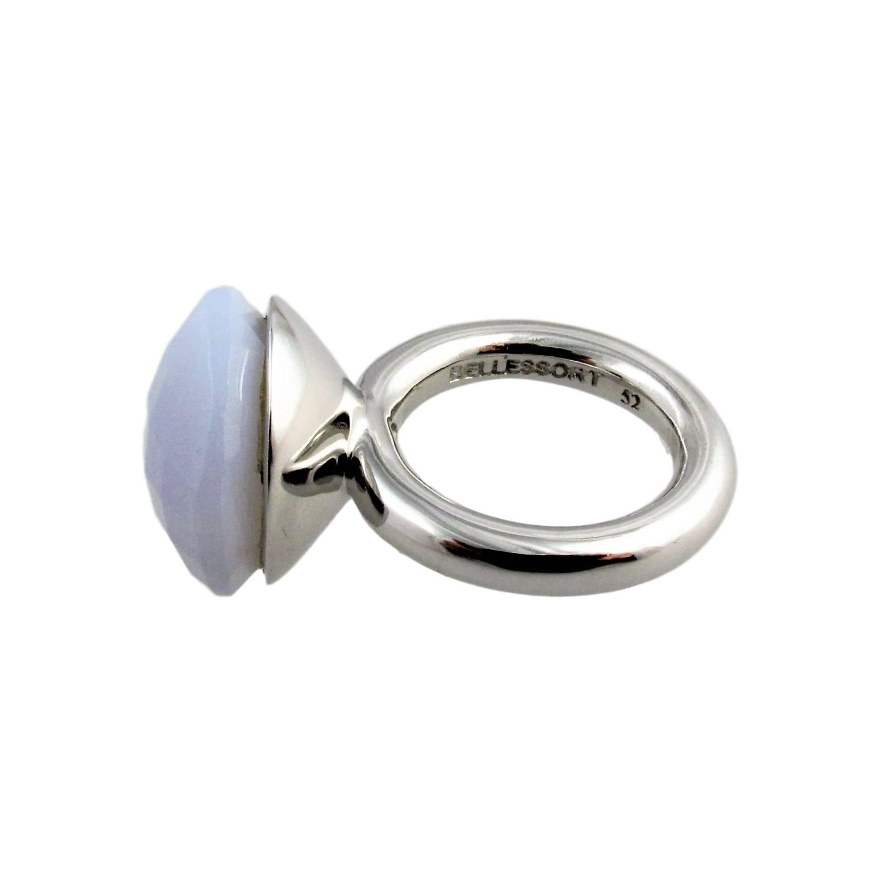 'To a Dream Planet' Lavender Chalcedony White Gold Plated Fashion Cocktail Ring For Sale