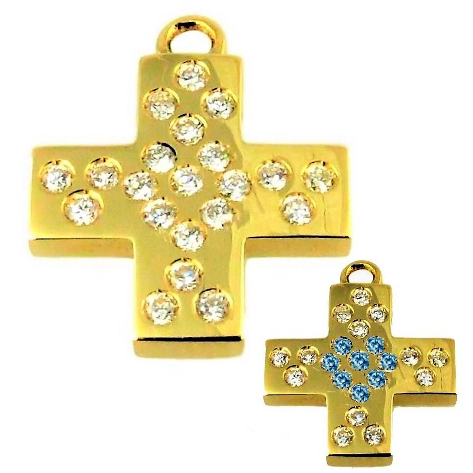 'Les Lumineuses', Love, Diamond Yellow Gold Cross Charm