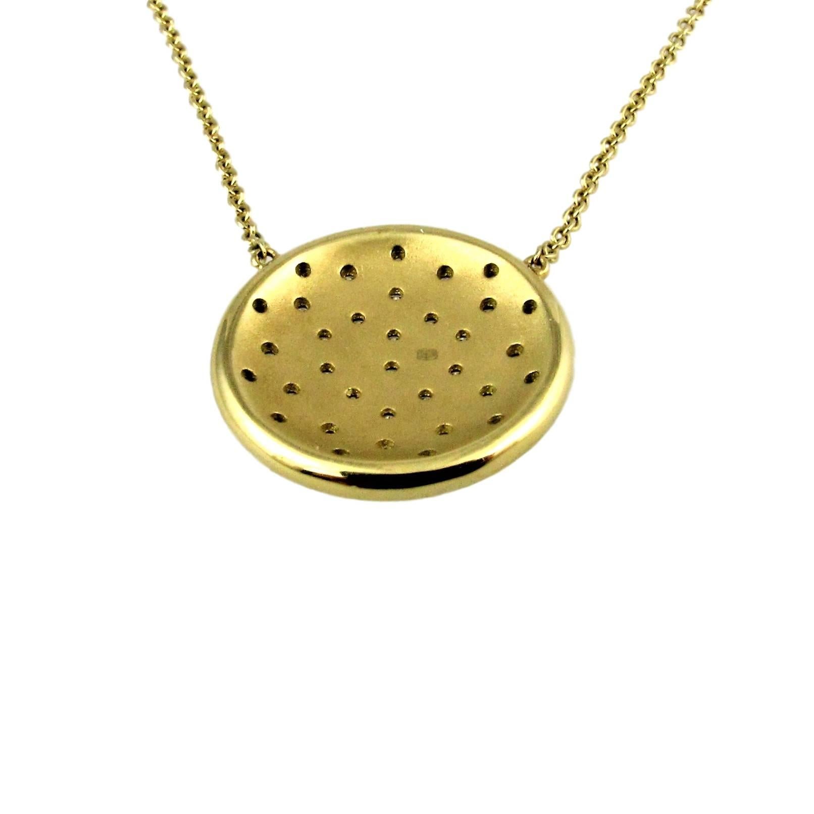 Round Cut ' DIAMOND LOVE '  PLANET 34  Yellow Gold Pendant Necklace 