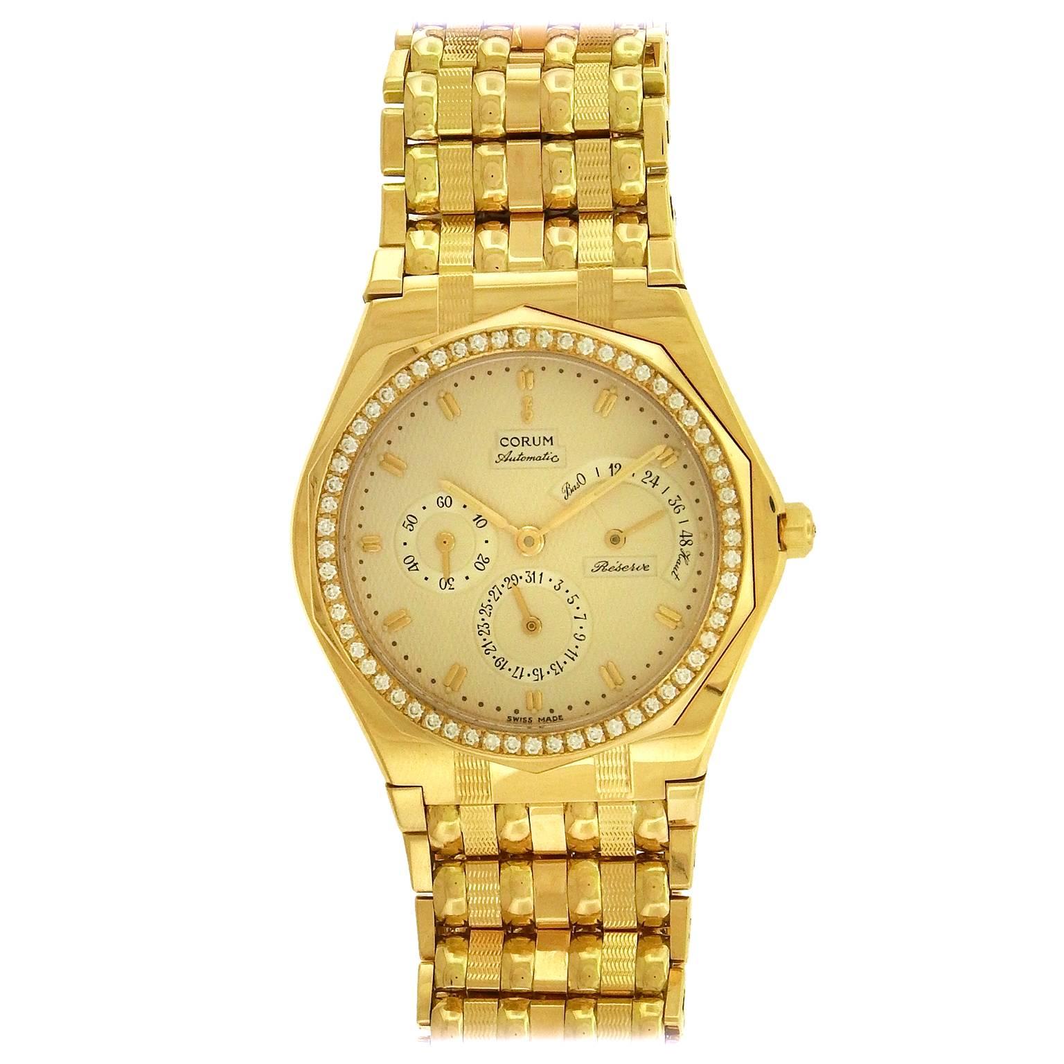 Women's Corum Ladies Yellow Gold Admiral's Cup Calendar automatic Bracelet Wristwatch