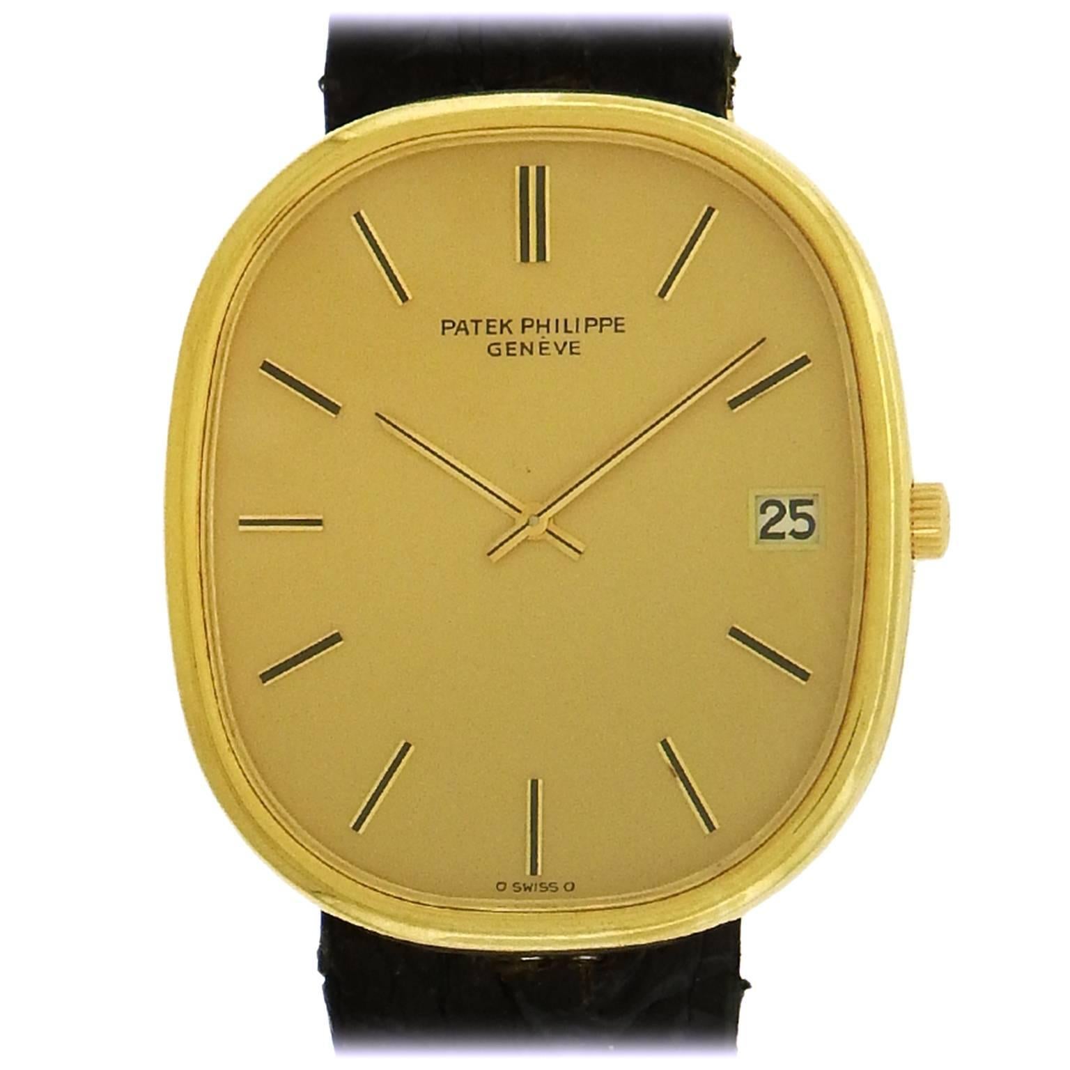 Patek Philippe Yellow Gold Golden Ellipse Automatic Wristwatch Ref 3605J