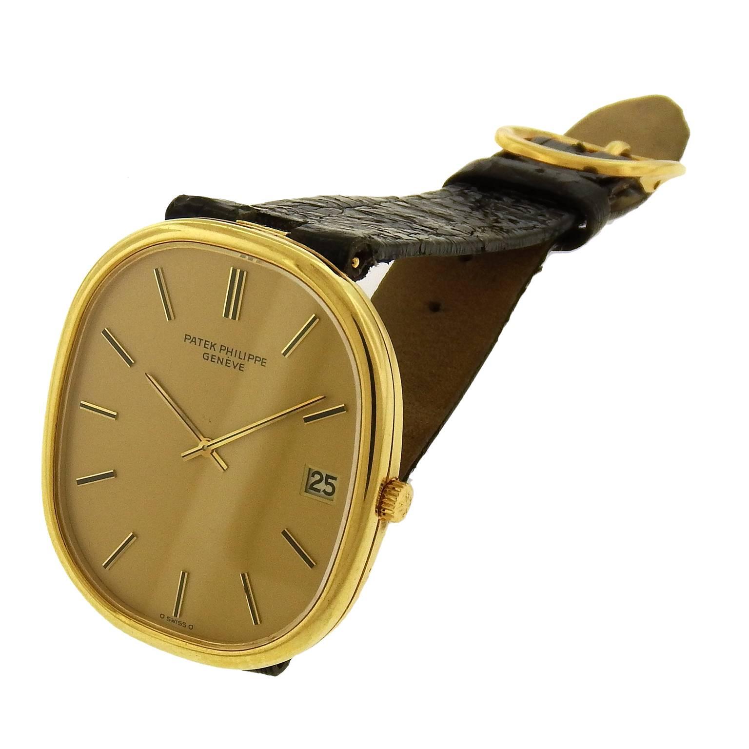 Patek Philippe Yellow Gold Golden Ellipse Automatic Wristwatch Ref 3605J 1