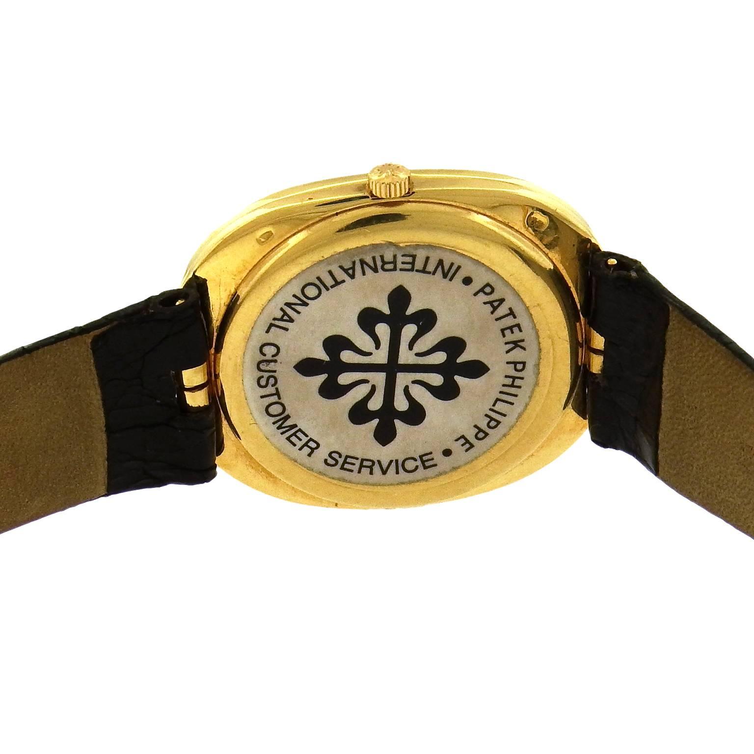Men's Patek Philippe Yellow Gold Golden Ellipse Automatic Wristwatch Ref 3605J