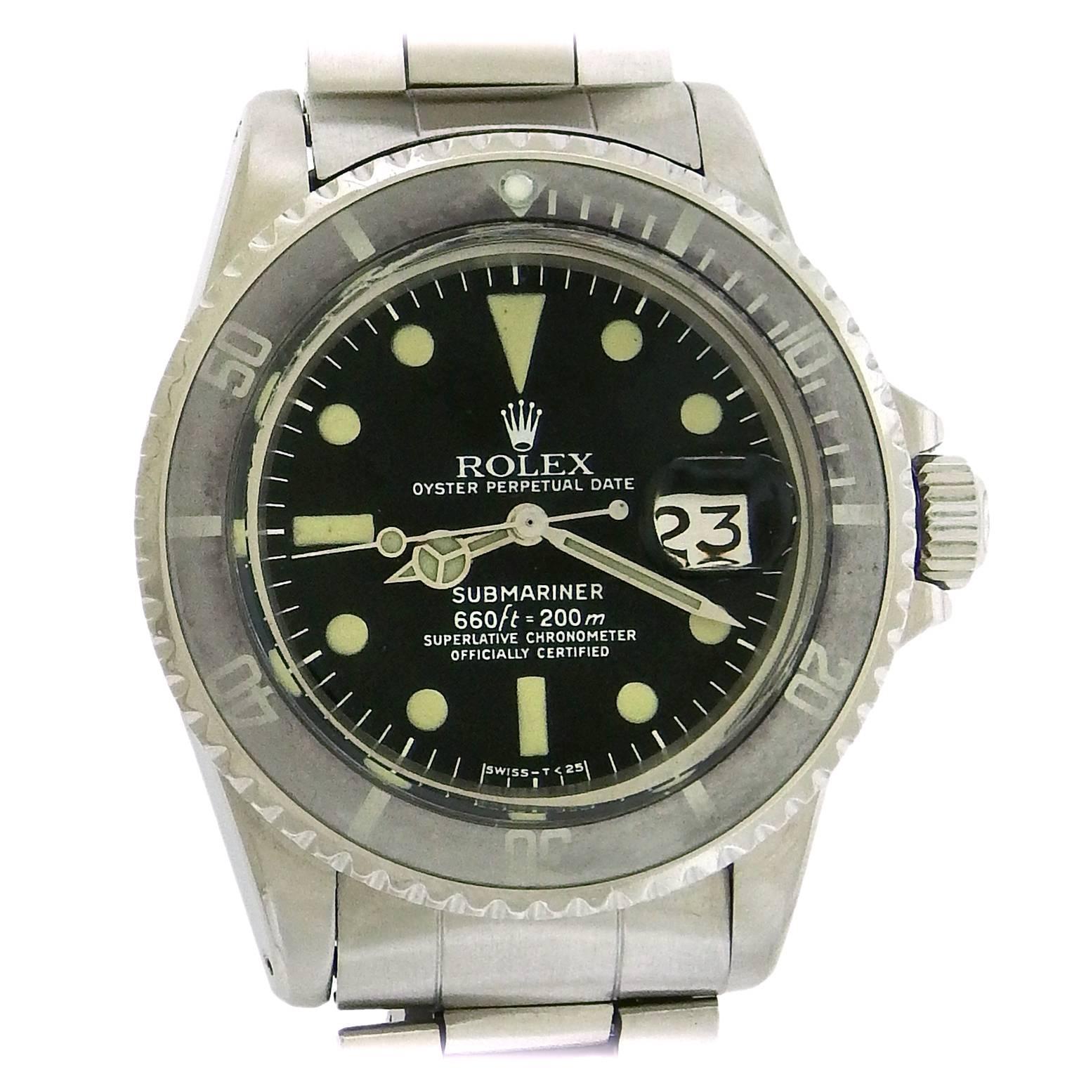 Rolex Stainless Steel Submariner Diver's Wristwatch Ref. 1680 Circa 1971
