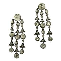 Antique Edwardian Diamond Chandelier Earrings