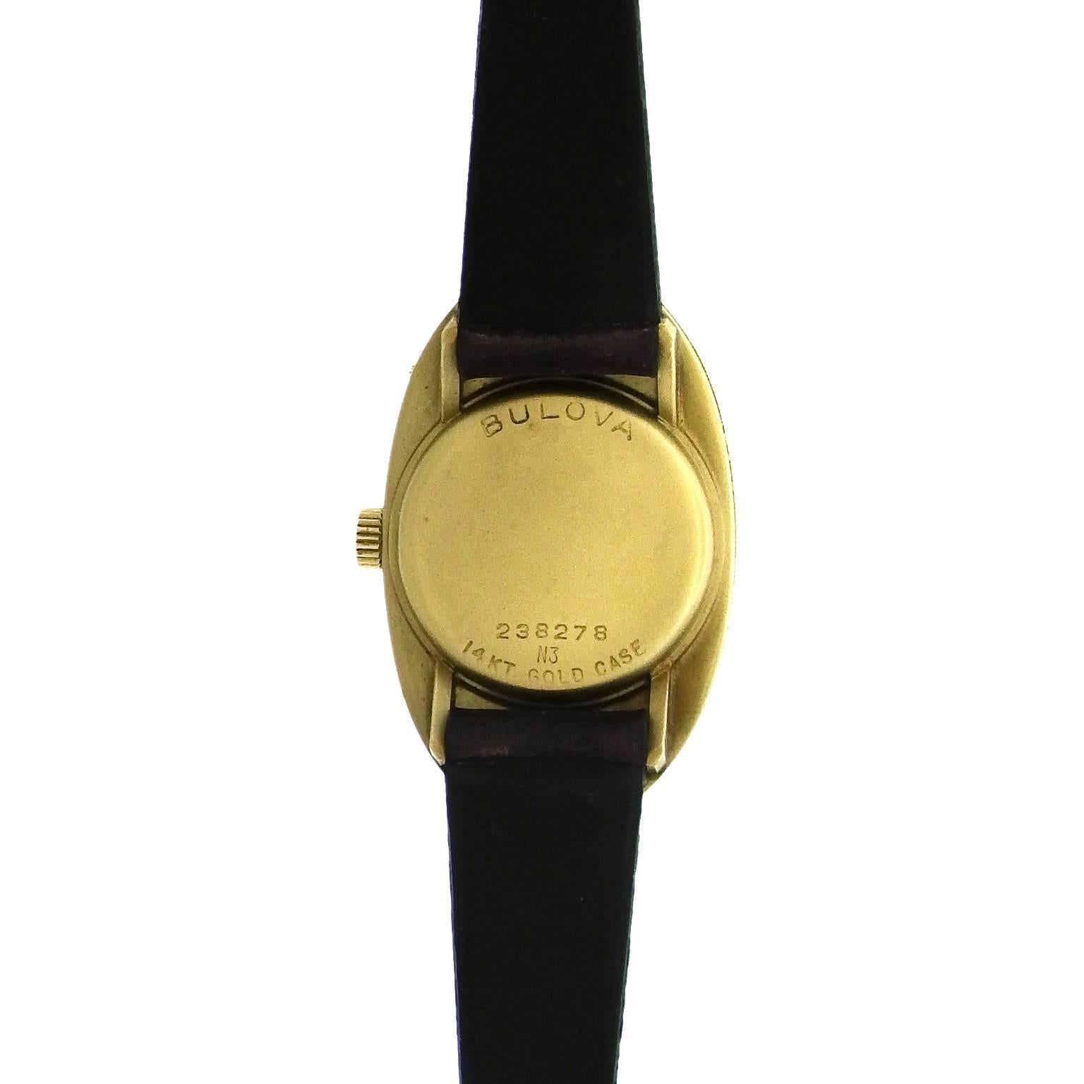 Bulova Ladies Yellow Gold Accutron Wristwatch 1973 In Excellent Condition In New York, NY