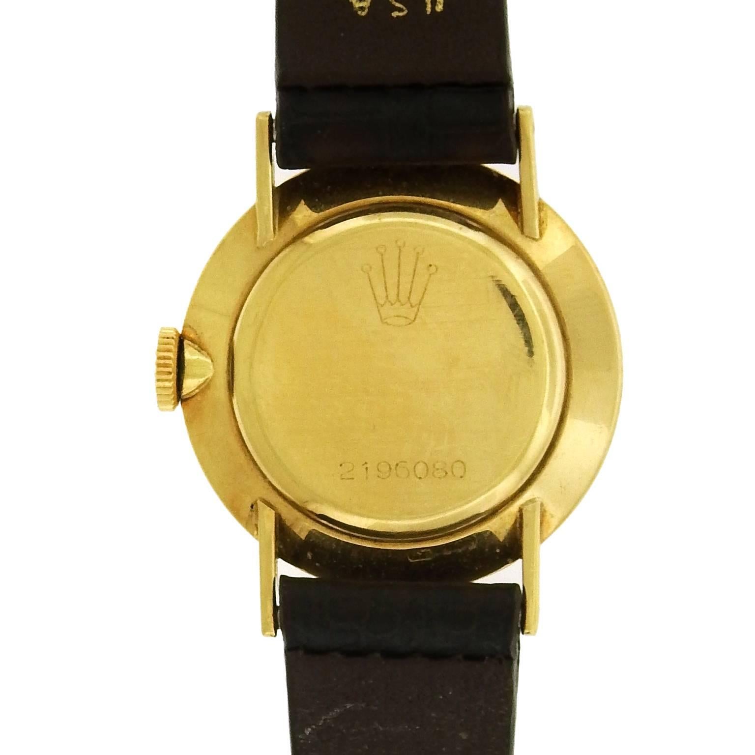 Women's Rolex Ladies Yellow Gold Precision Manual Wind Wristwatch, circa 1960s