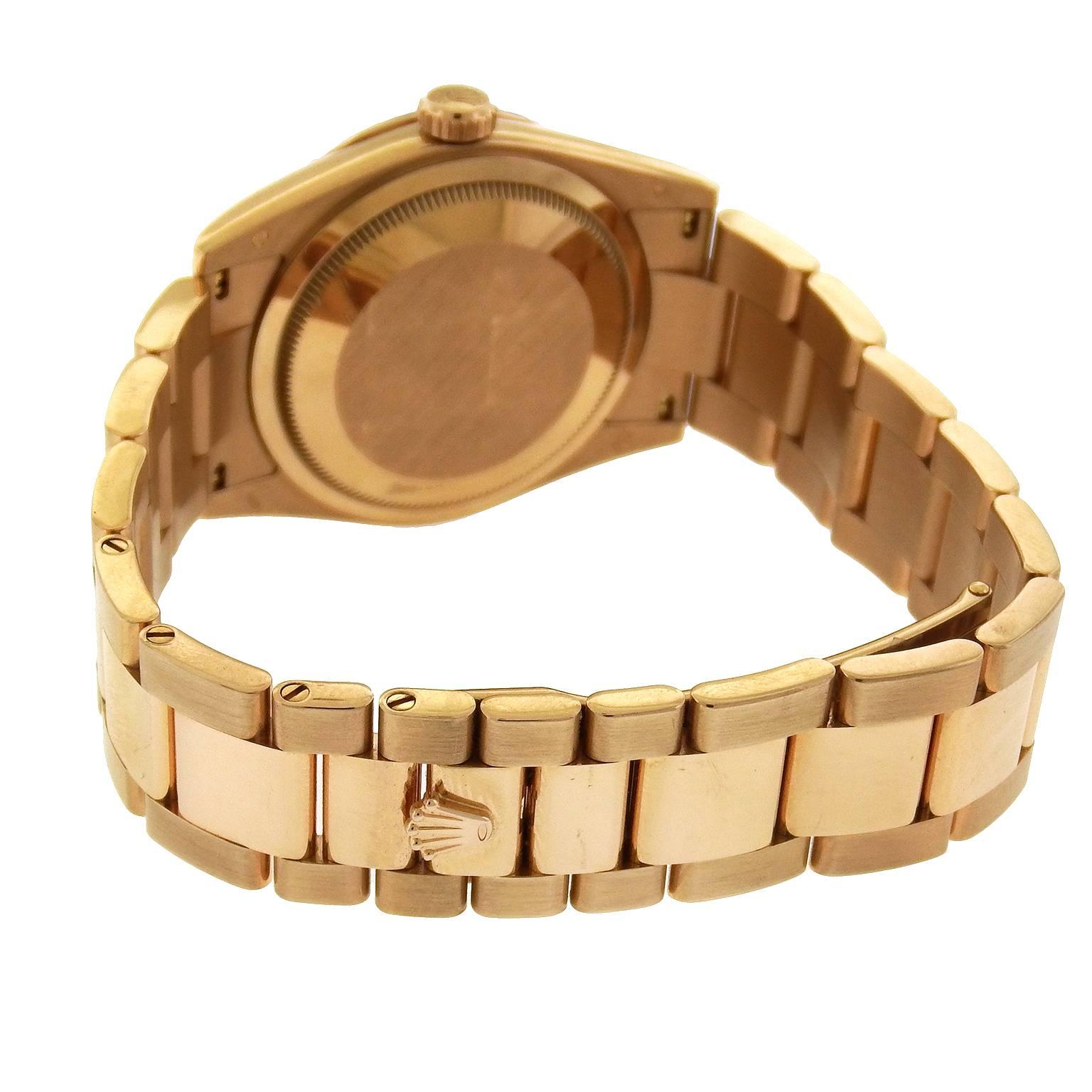 Women's or Men's Rolex Yellow Gold Day-Date Water-Resistant Self-Winding Wristwatch Ref 118235F