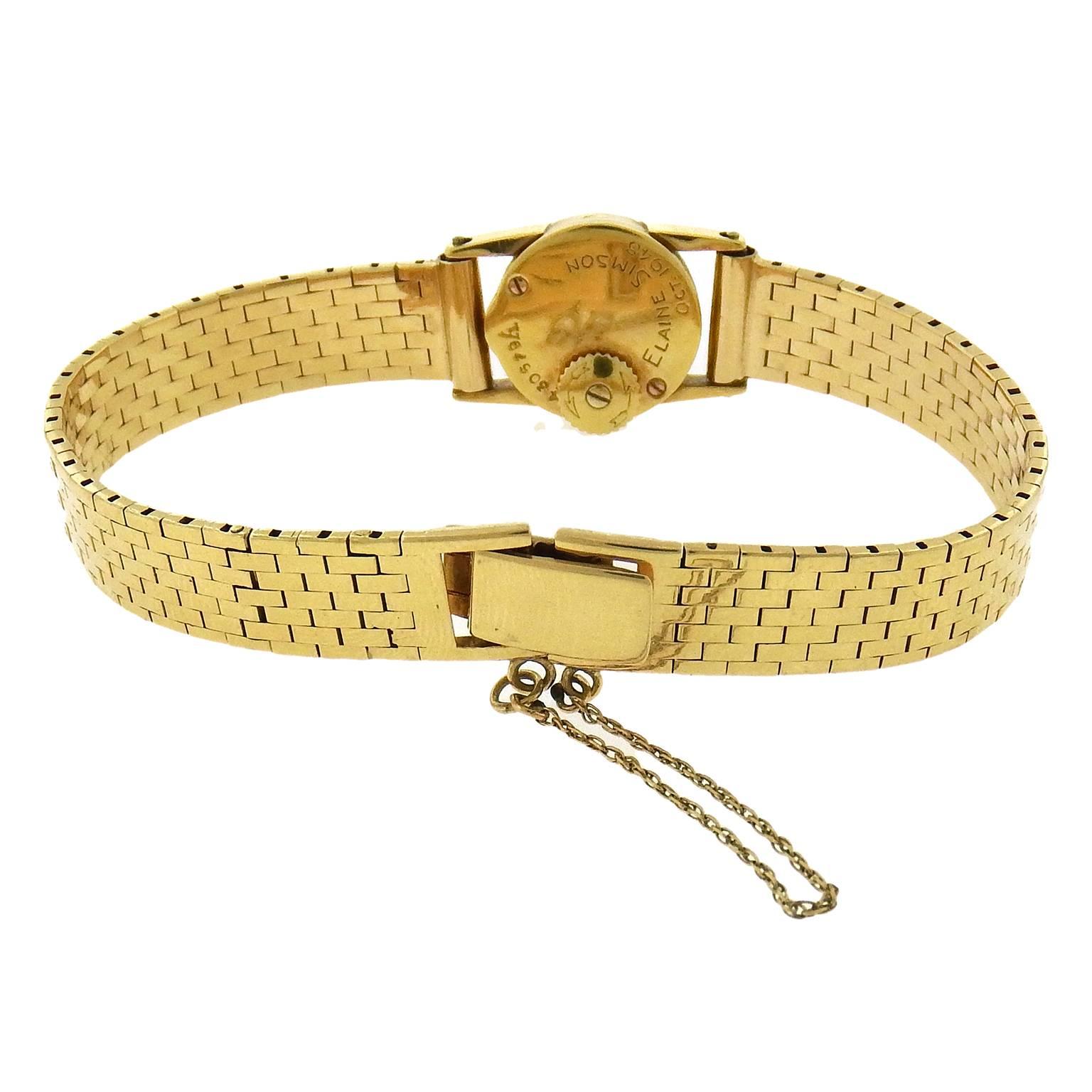 Women's Jaeger LeCoultre Ladies Yellow Gold Bracelet Wristwatch, circa 1940s