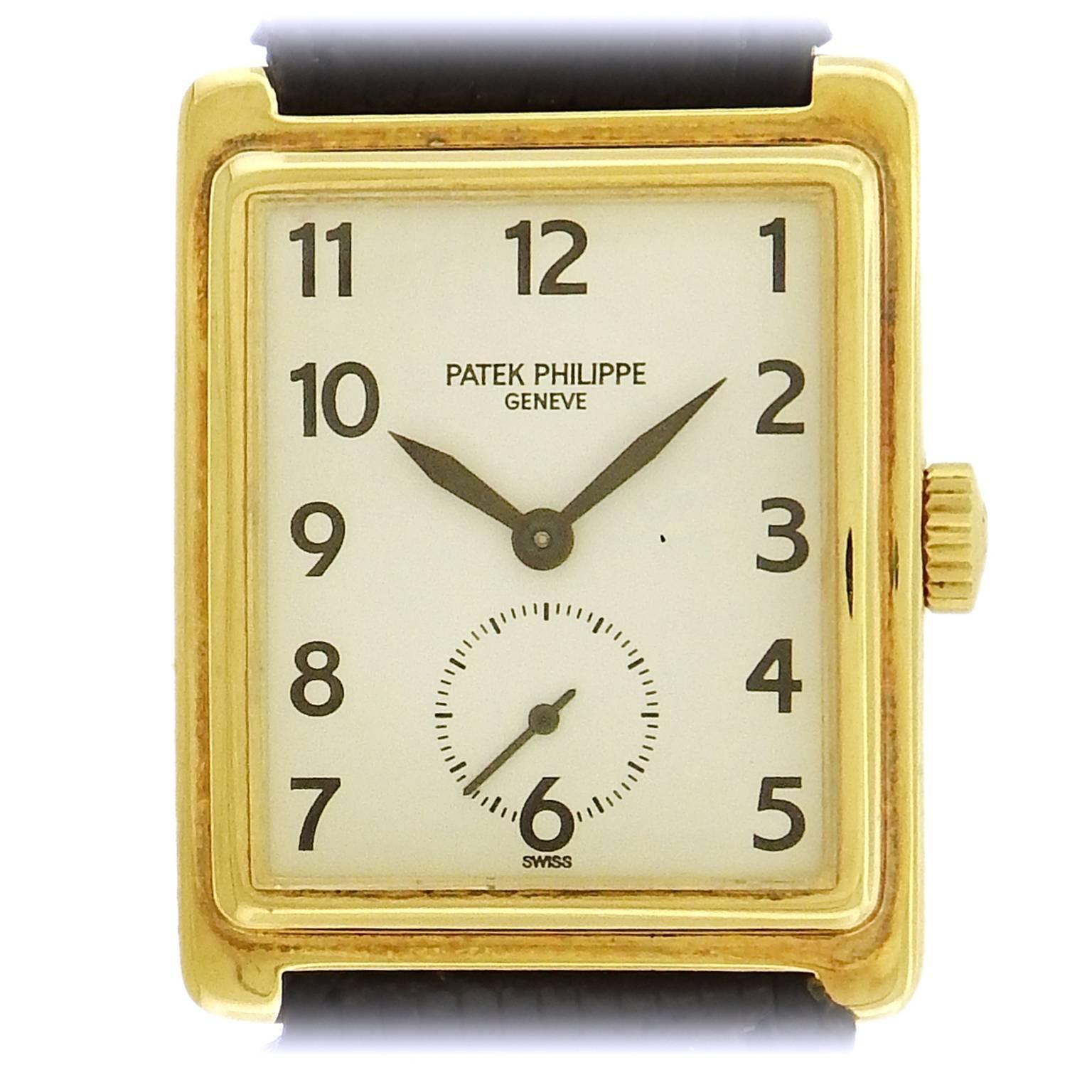 Patek Philippe Yellow Gold Gondolo Manual wind Dress Wristwatch Ref 5010J