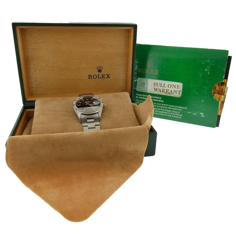 Rolex Stainless Steel Oyster Perpetual Date wristwatch Ref 15210 In Excellent Condition In New York, NY