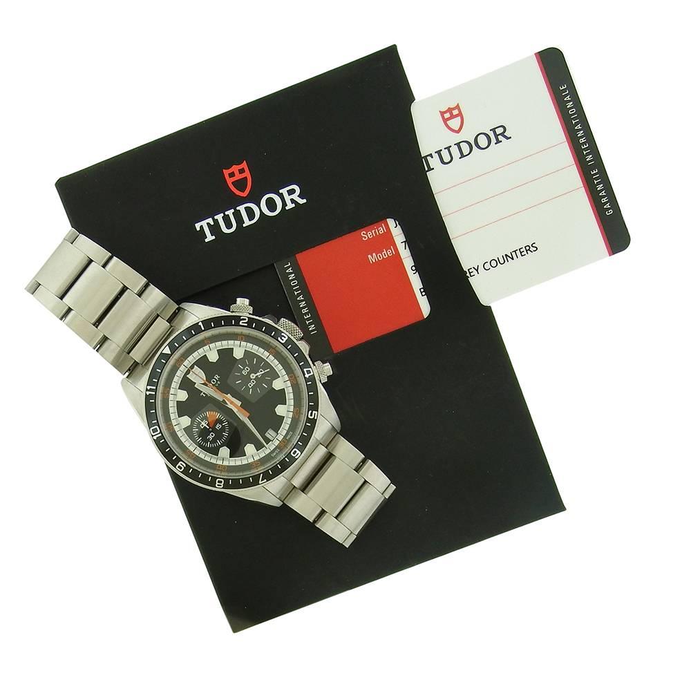 Tudor Stainless Steel Chronograph self-winding Wristwatch Ref 70330N In New Condition In New York, NY