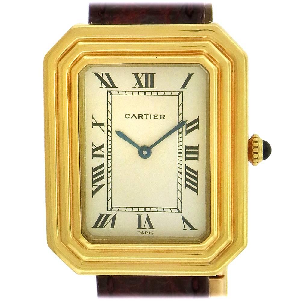 Cartier Yellow Gold Cristallore Octagonal Manual Wind Wristwatch, 1970s