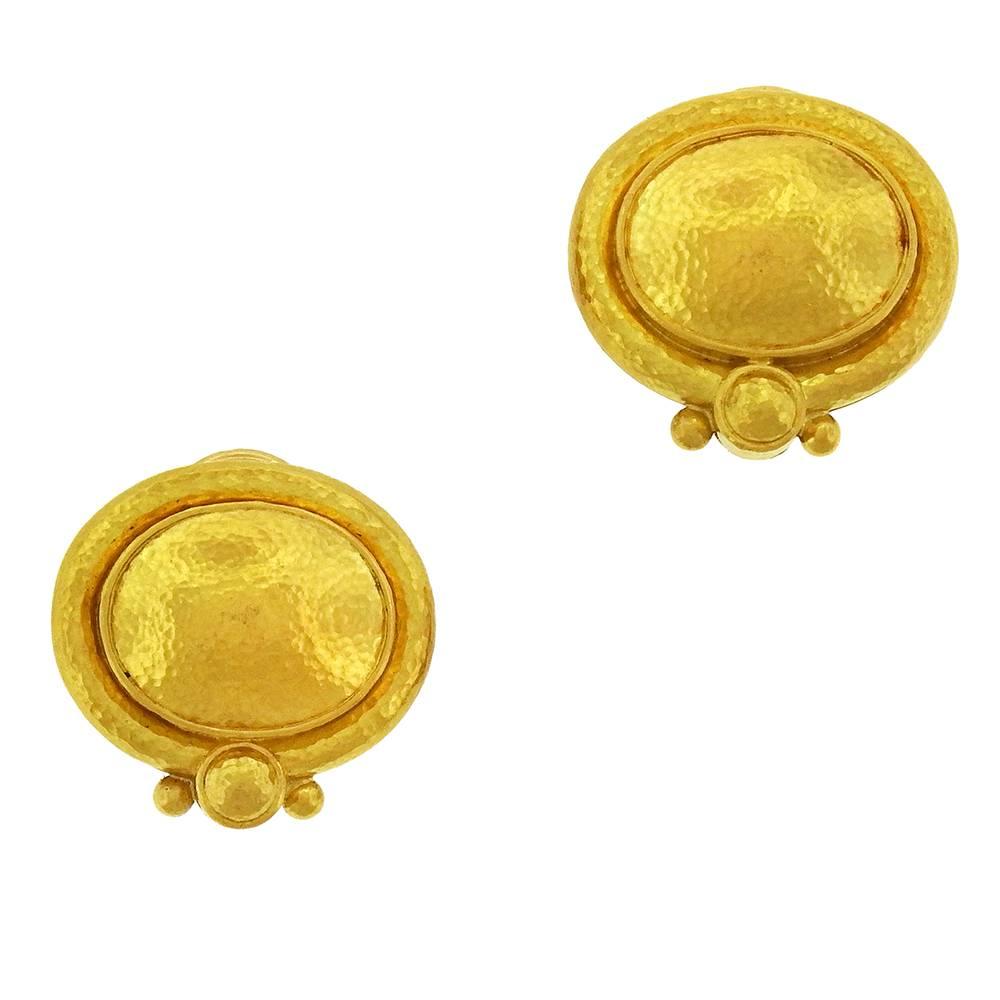 Elizabeth Locke 19 Karat Gold Clip-On Earrings