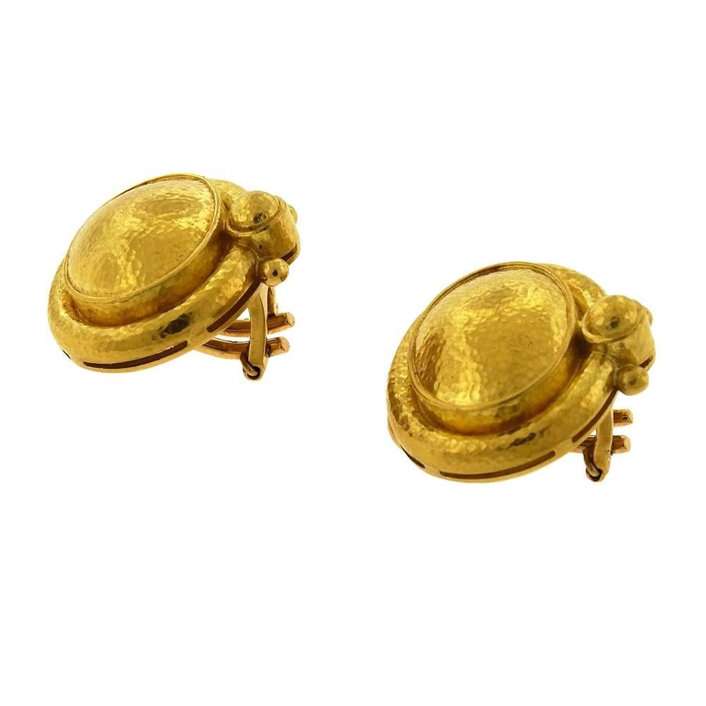 Elizabeth Locke 19 Karat Gold Clip-On Earrings In Excellent Condition In New York, NY